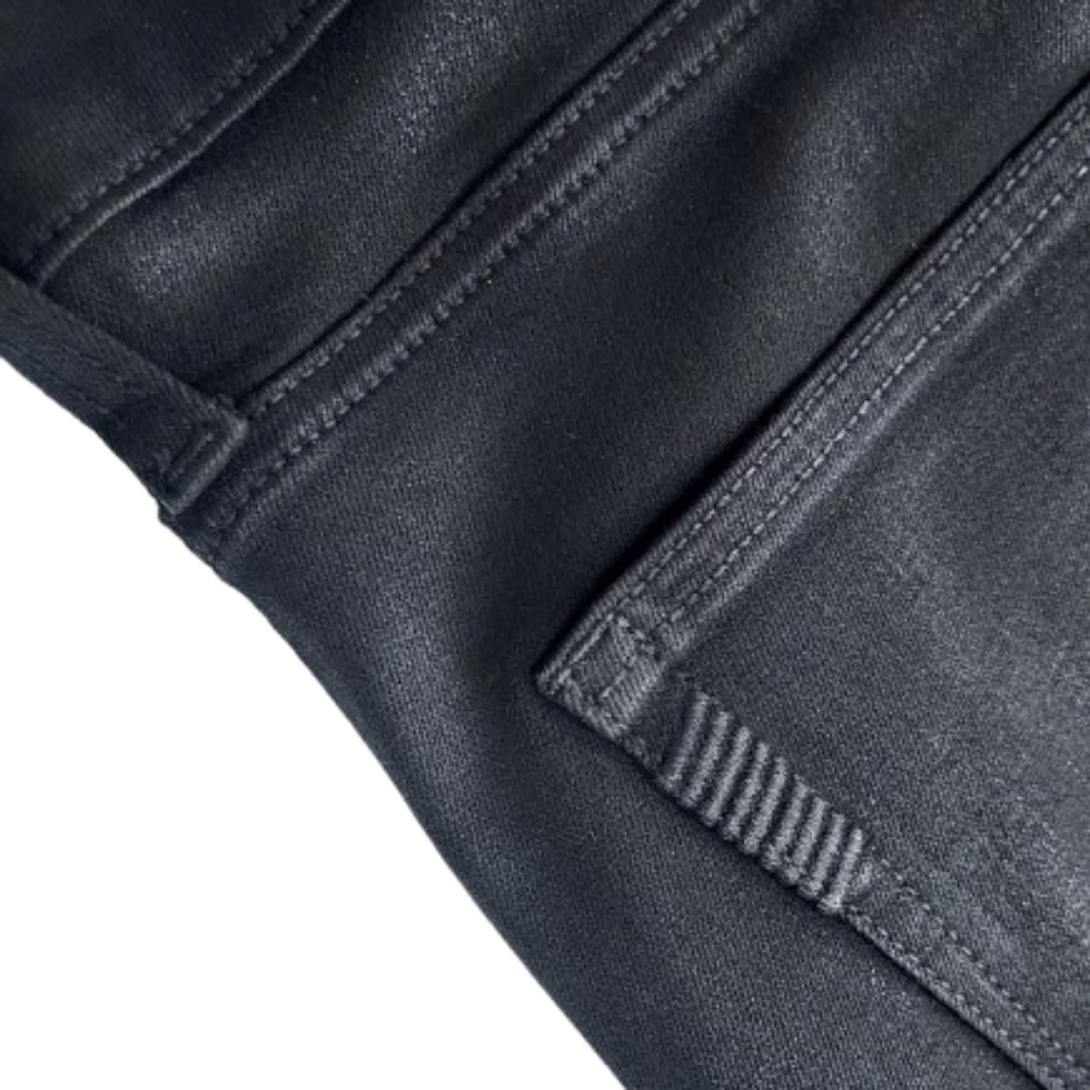 Paige Anessa Wide Leg Denim Jean Size 31 Ankle Black Coated - Picture 12 of 15